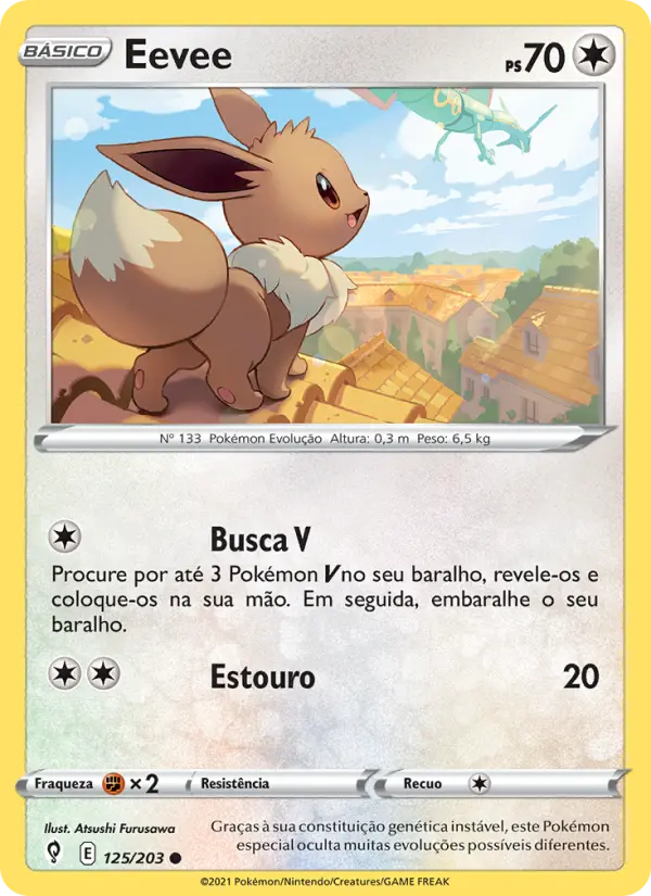 Carta Eevee, número 125/203 da coleção Céus em Evolução