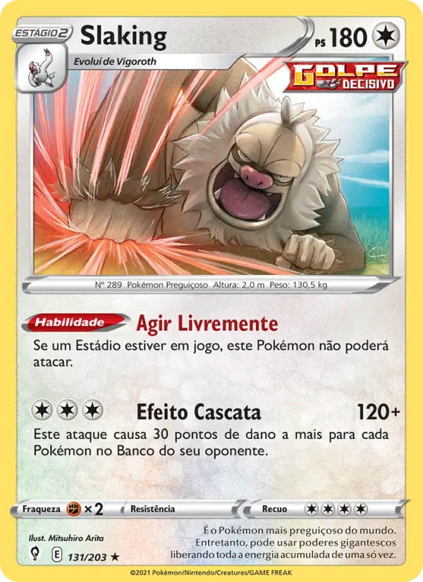 Carta Slaking, número 131/203 da coleção Céus em Evolução