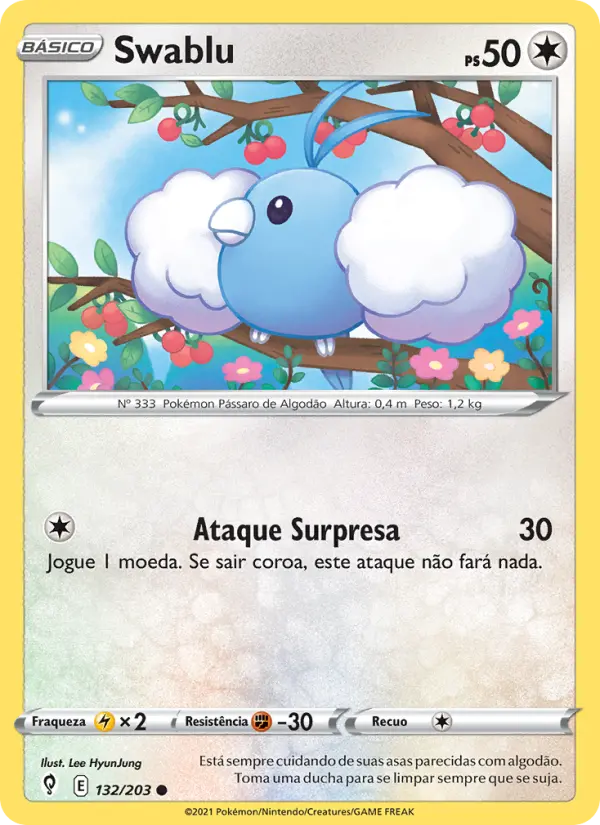 Carta Swablu, número 132/203 da coleção Céus em Evolução