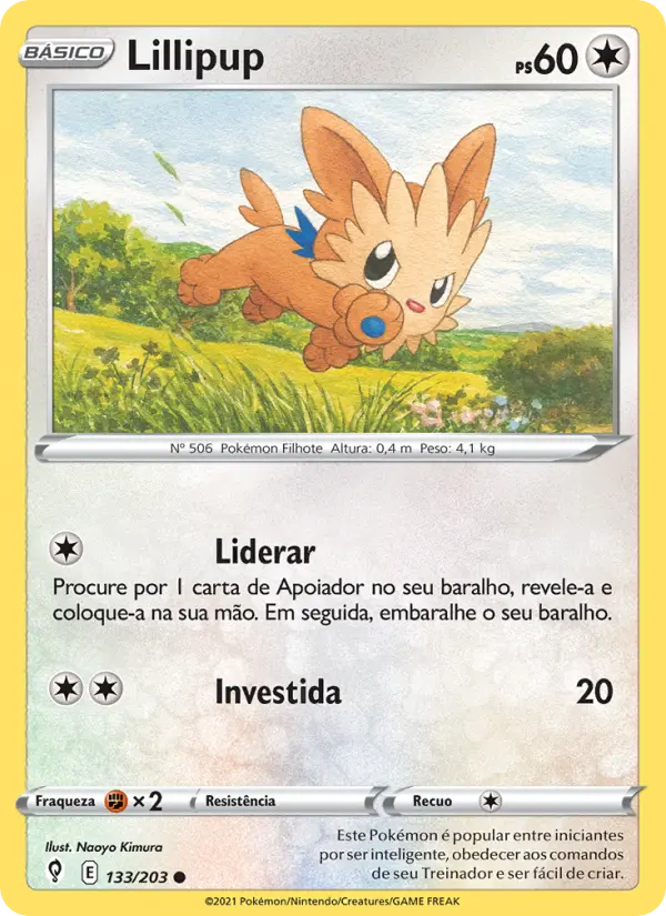 Carta Lillipup, número 133/203 da coleção Céus em Evolução