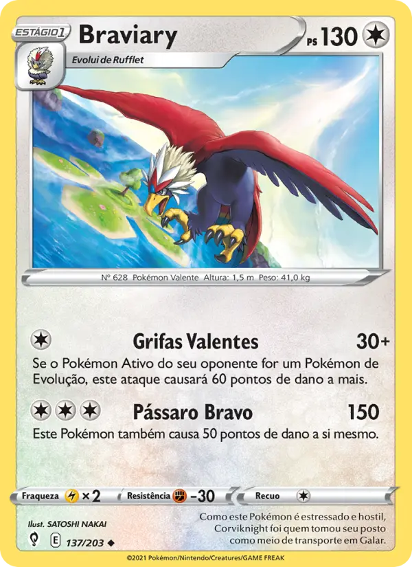 Carta Braviary, número 137/203 da coleção Céus em Evolução