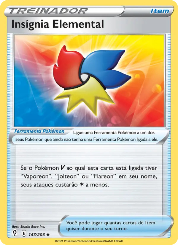 Carta Insígnia Elemental, número 147/203 da coleção Céus em Evolução