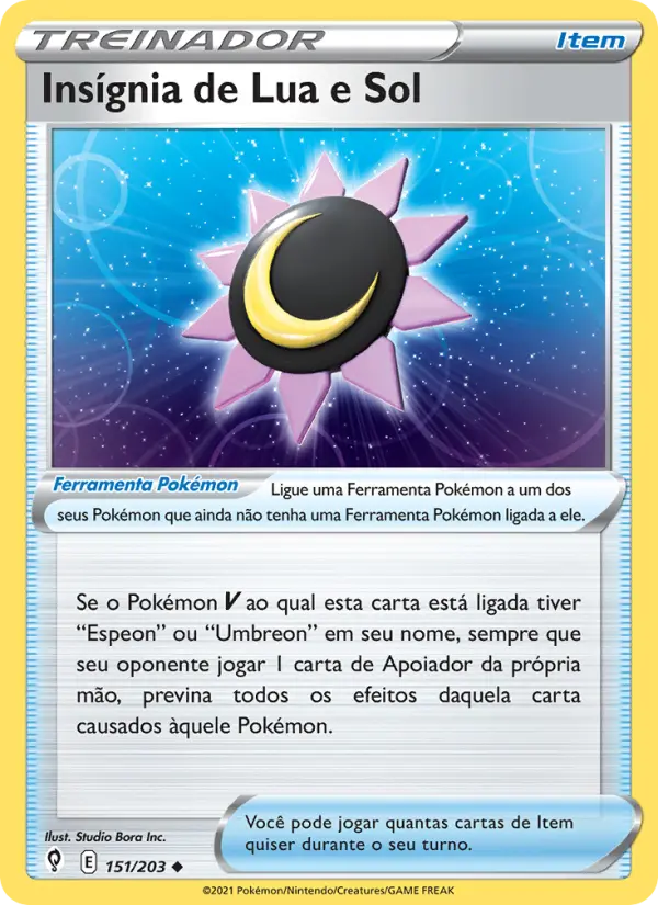 Carta Insígnia de Lua e Sol, número 151/203 da coleção Céus em Evolução