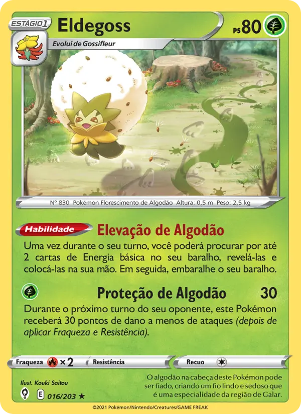 Carta Eldegoss, número 16/203 da coleção Céus em Evolução