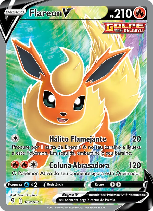 Carta Flareon V, número 169/203 da coleção Céus em Evolução