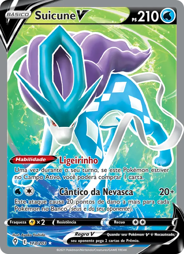 Carta Suicune V, número 173/203 da coleção Céus em Evolução