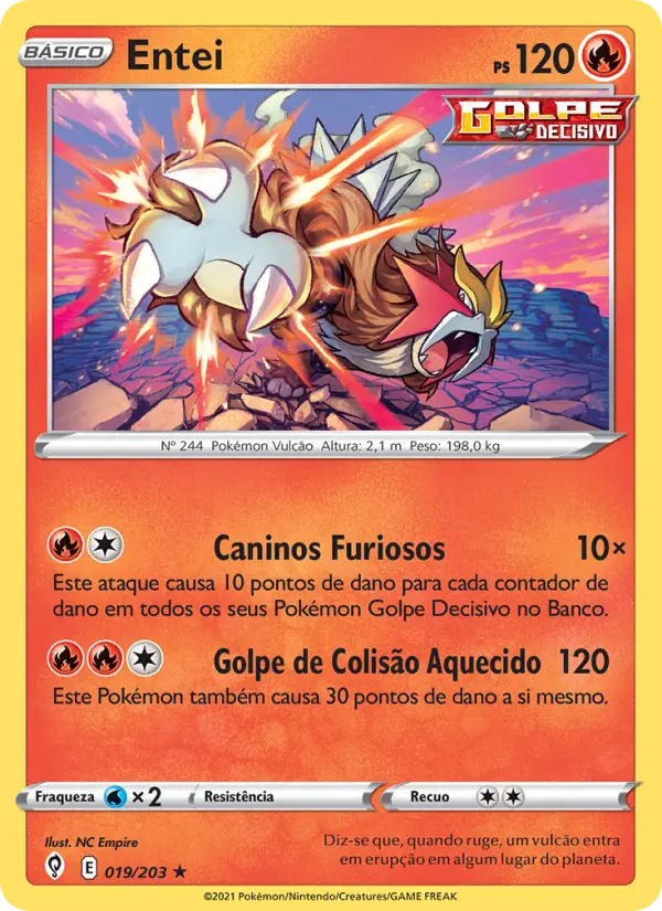 Carta Entei, número 19/203 da coleção Céus em Evolução