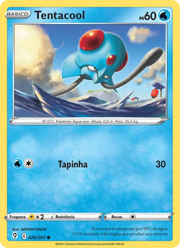 Carta Tentacool, número 26/203 da coleção Céus em Evolução
