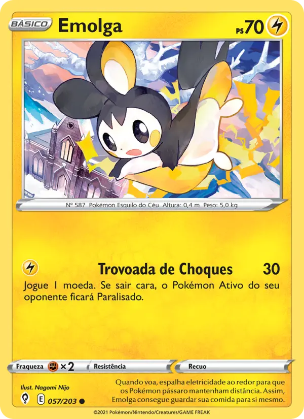 Carta Emolga, número 57/203 da coleção Céus em Evolução