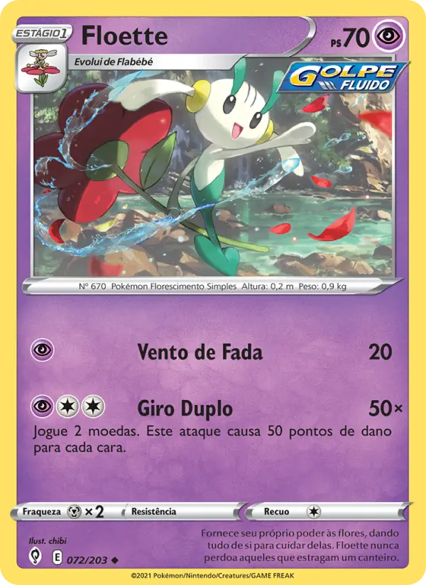 Carta Floette, número 72/203 da coleção Céus em Evolução