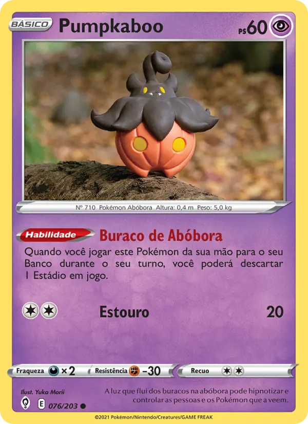 Carta Pumpkaboo, número 76/203 da coleção Céus em Evolução