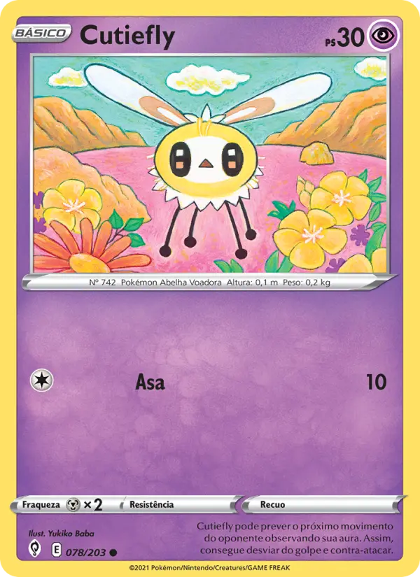 Carta Cutiefly, número 78/203 da coleção Céus em Evolução
