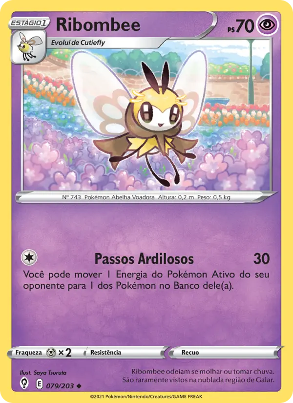 Carta Ribombee, número 79/203 da coleção Céus em Evolução