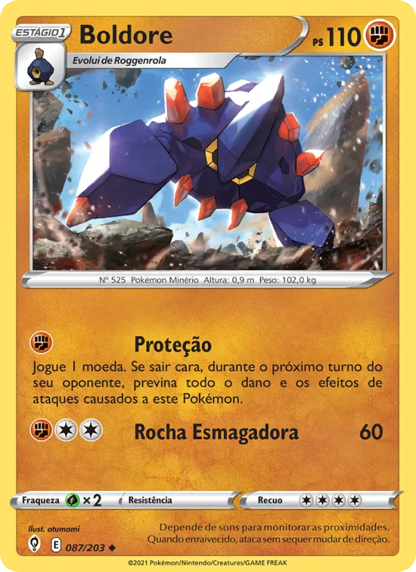 Carta Boldore, número 87/203 da coleção Céus em Evolução