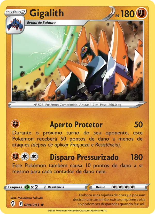 Carta Gigalith, número 88/203 da coleção Céus em Evolução