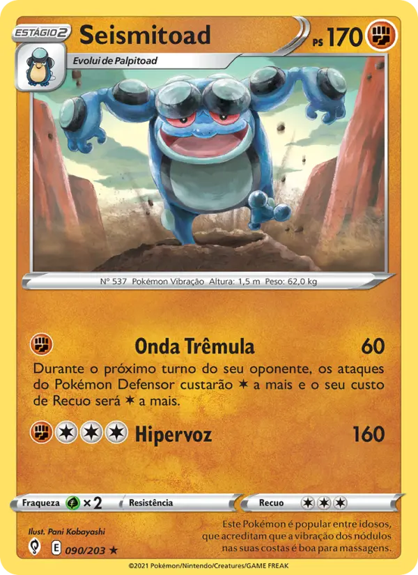 Carta Seismitoad, número 90/203 da coleção Céus em Evolução