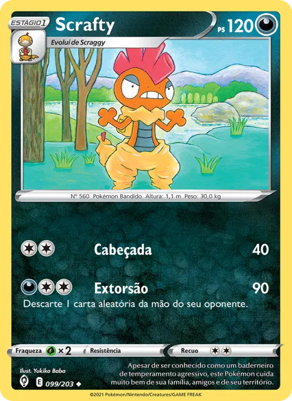 Carta Scrafty, número 99/203 da coleção Céus em Evolução