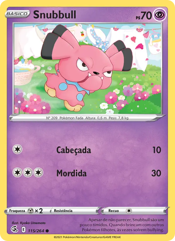Carta Snubbull, número 115/264 da coleção Golpe Fusão