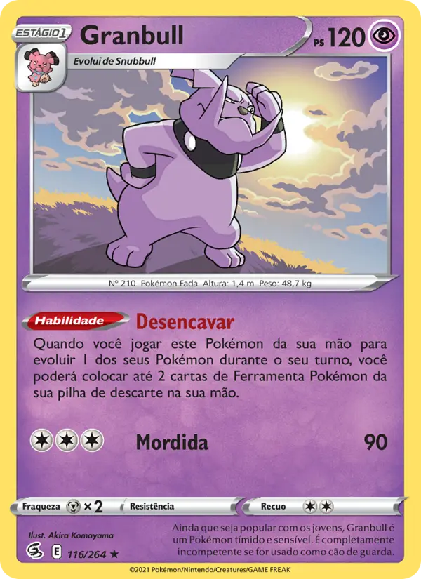 Carta Granbull, número 116/264 da coleção Golpe Fusão