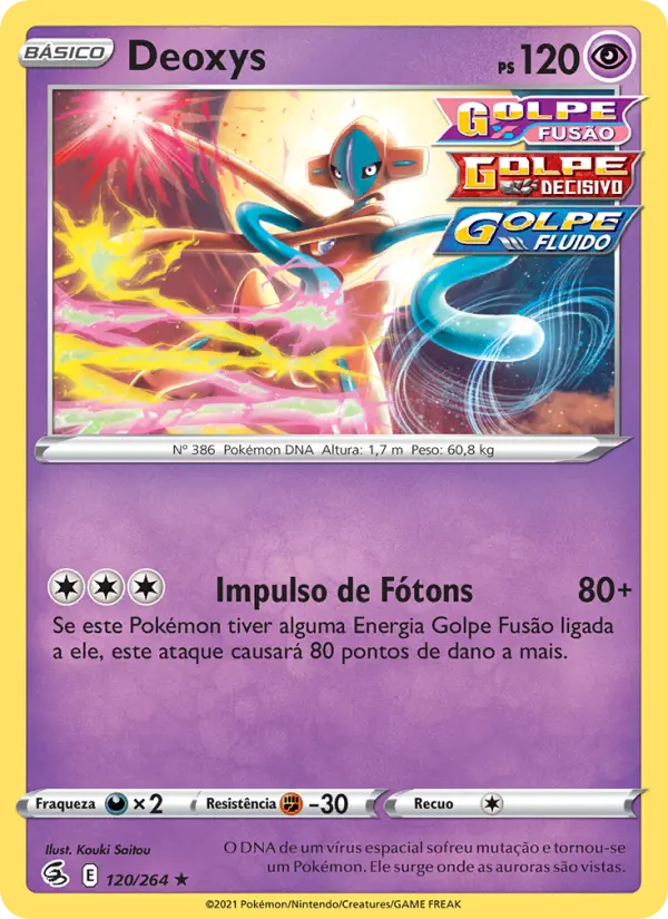 Carta Deoxys, número 120/264 da coleção Golpe Fusão