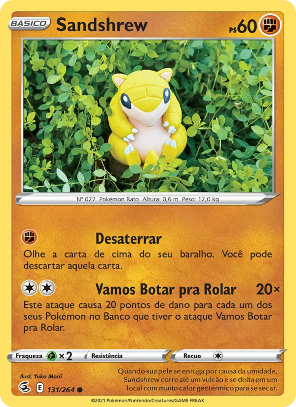 Carta Sandshrew, número 131/264 da coleção Golpe Fusão