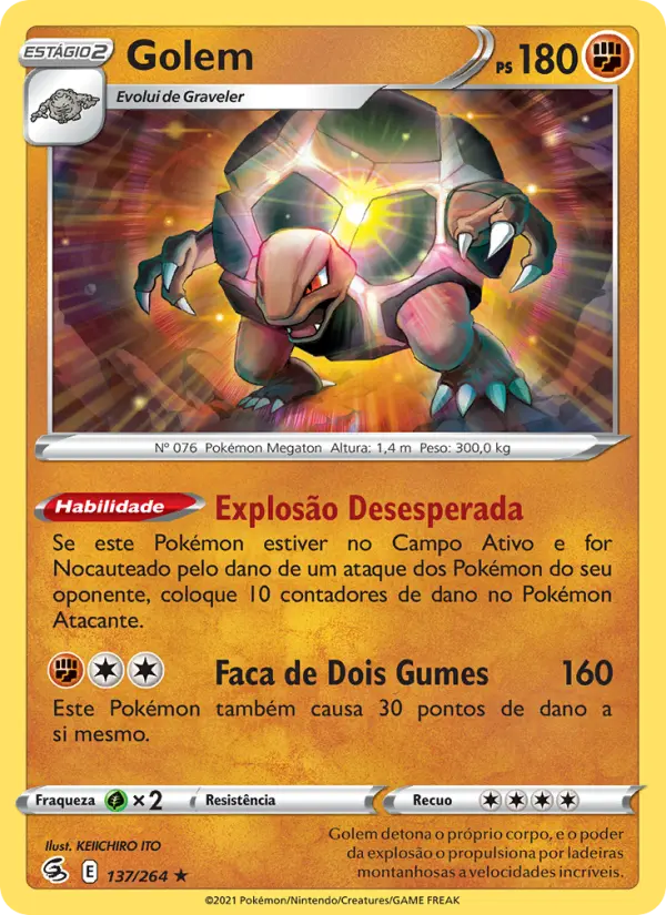 Carta Golem, número 137/264 da coleção Golpe Fusão