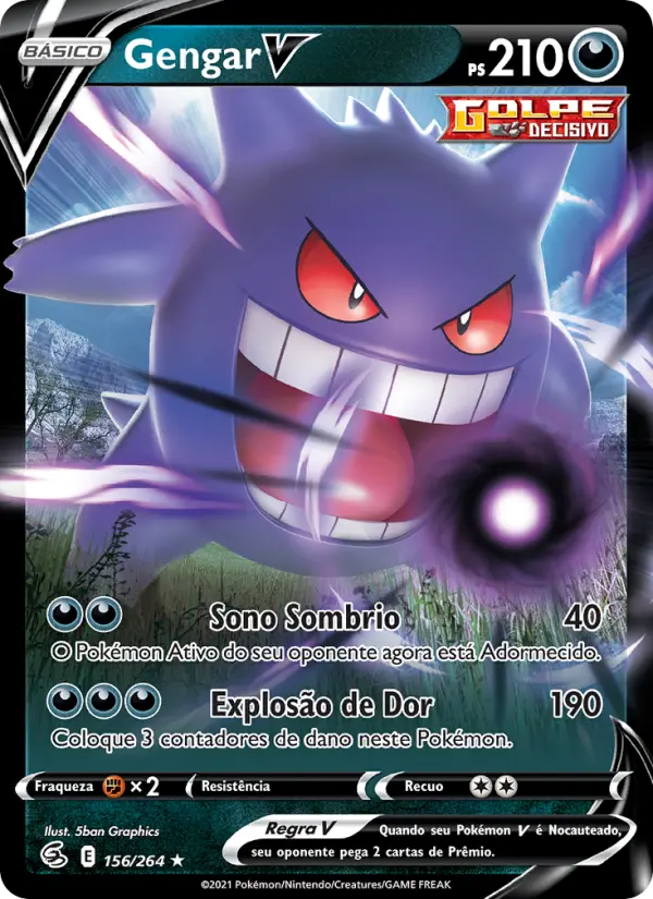 Carta Gengar V, número 156/264 da coleção Golpe Fusão
