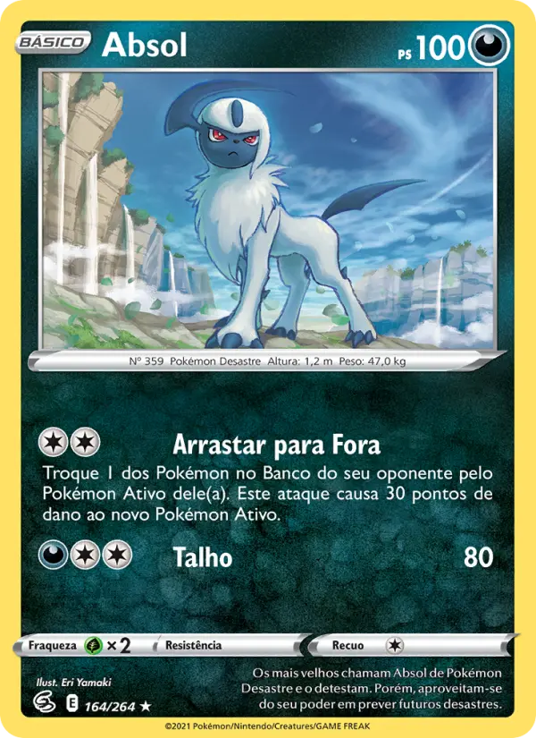 Carta Absol, número 164/264 da coleção Golpe Fusão