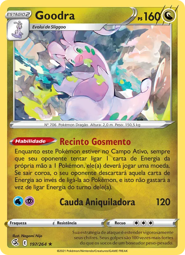 Carta Goodra, número 197/264 da coleção Golpe Fusão