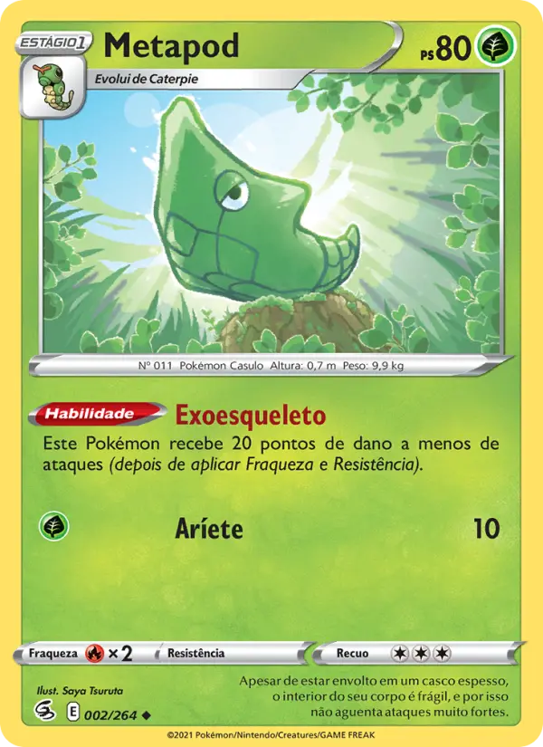 Carta Metapod, número 2/264 da coleção Golpe Fusão