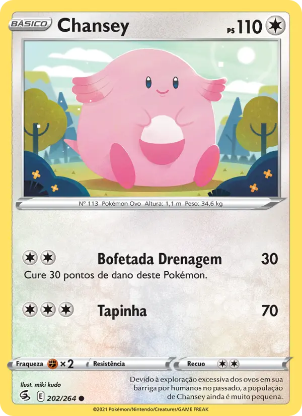 Carta Chansey, número 202/264 da coleção Golpe Fusão