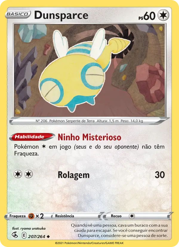 Carta Dunsparce, número 207/264 da coleção Golpe Fusão