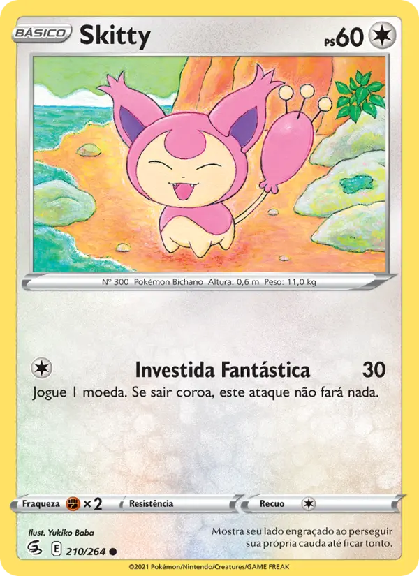 Carta Skitty, número 210/264 da coleção Golpe Fusão
