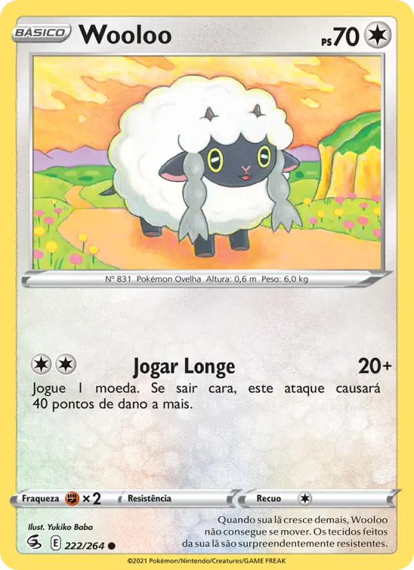 Carta Wooloo, número 222/264 da coleção Golpe Fusão