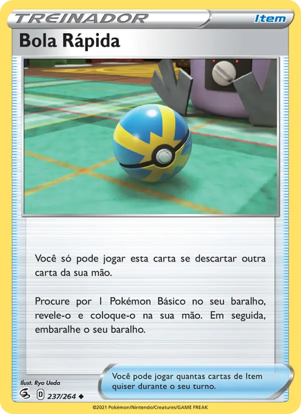 Carta Bola Rápida, número 237/264 da coleção Golpe Fusão