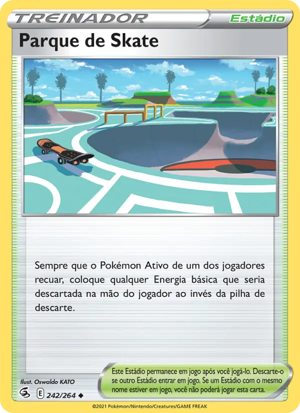 Carta Parque de Skate, número 242/264 da coleção Golpe Fusão