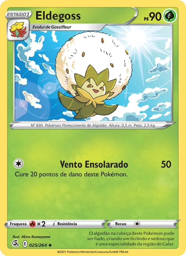 Carta Eldegoss, número 25/264 da coleção Golpe Fusão