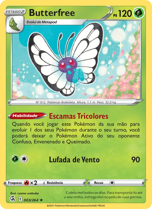 Carta Butterfree, número 3/264 da coleção Golpe Fusão