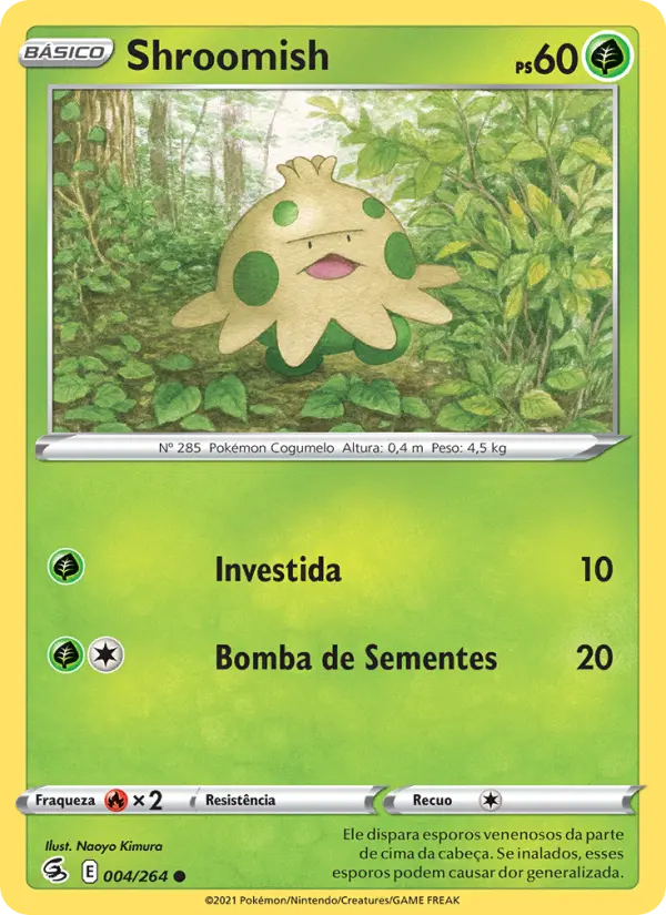 Carta Shroomish, número 4/264 da coleção Golpe Fusão