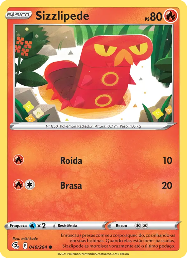 Carta Sizzlipede, número 46/264 da coleção Golpe Fusão