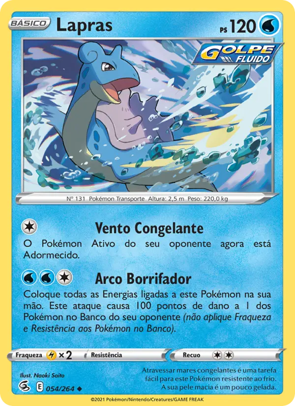 Carta Lapras, número 54/264 da coleção Golpe Fusão