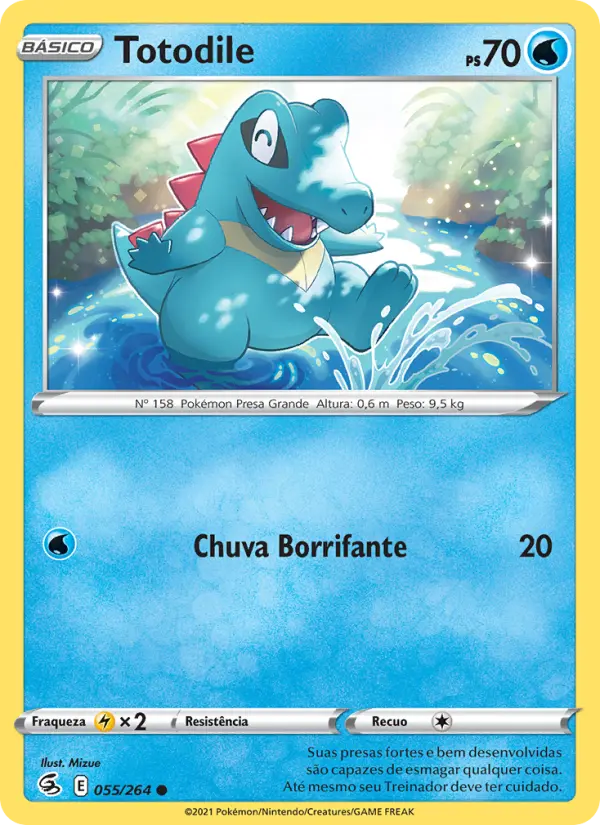 Carta Totodile, número 55/264 da coleção Golpe Fusão