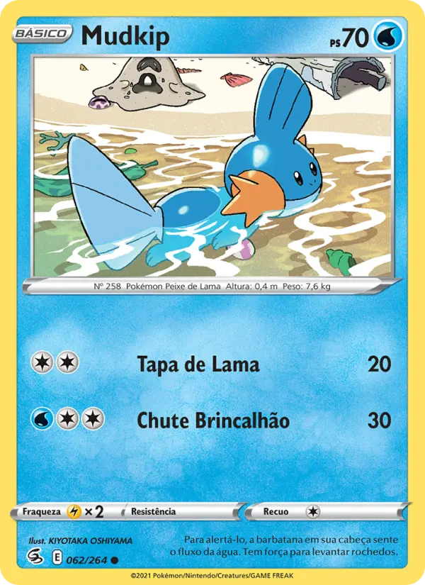 Carta Mudkip, número 62/264 da coleção Golpe Fusão