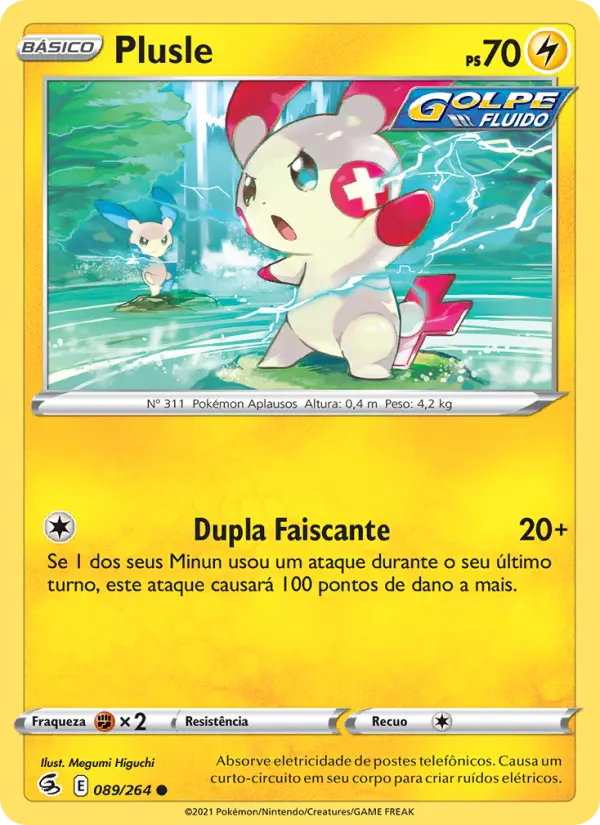 Carta Plusle, número 89/264 da coleção Golpe Fusão