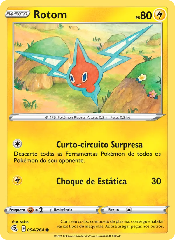 Carta Rotom, número 94/264 da coleção Golpe Fusão