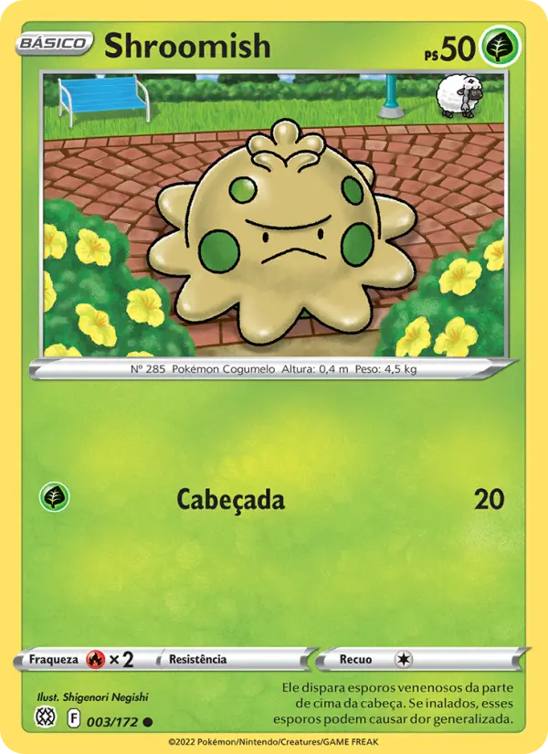 Carta Shroomish, número 003/172 da coleção Astros Cintilantes