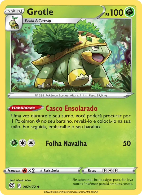 Carta Grotle, número 007/172 da coleção Astros Cintilantes