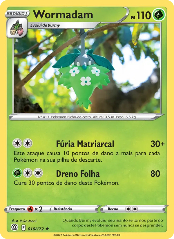 Carta Wormadam, número 010/172 da coleção Astros Cintilantes