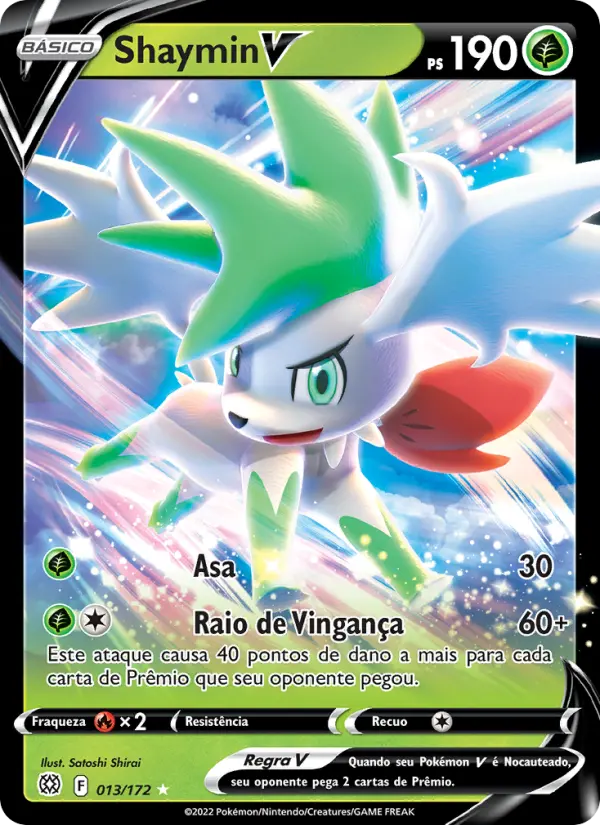 Carta Shaymin V, número 013/172 da coleção Astros Cintilantes