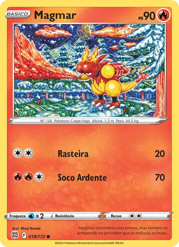 Carta Magmar, número 019/172 da coleção Astros Cintilantes